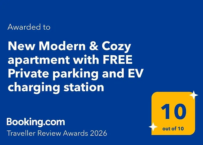 Apartament New Modern & Cozy With Free Private Parking And Ev Charging Station